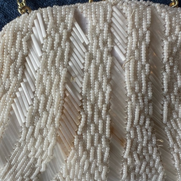 PRIVATE ORDER for @ryhumb: Vintage White Beaded Clutch Purse 1950s Style - Picture 3 of 5